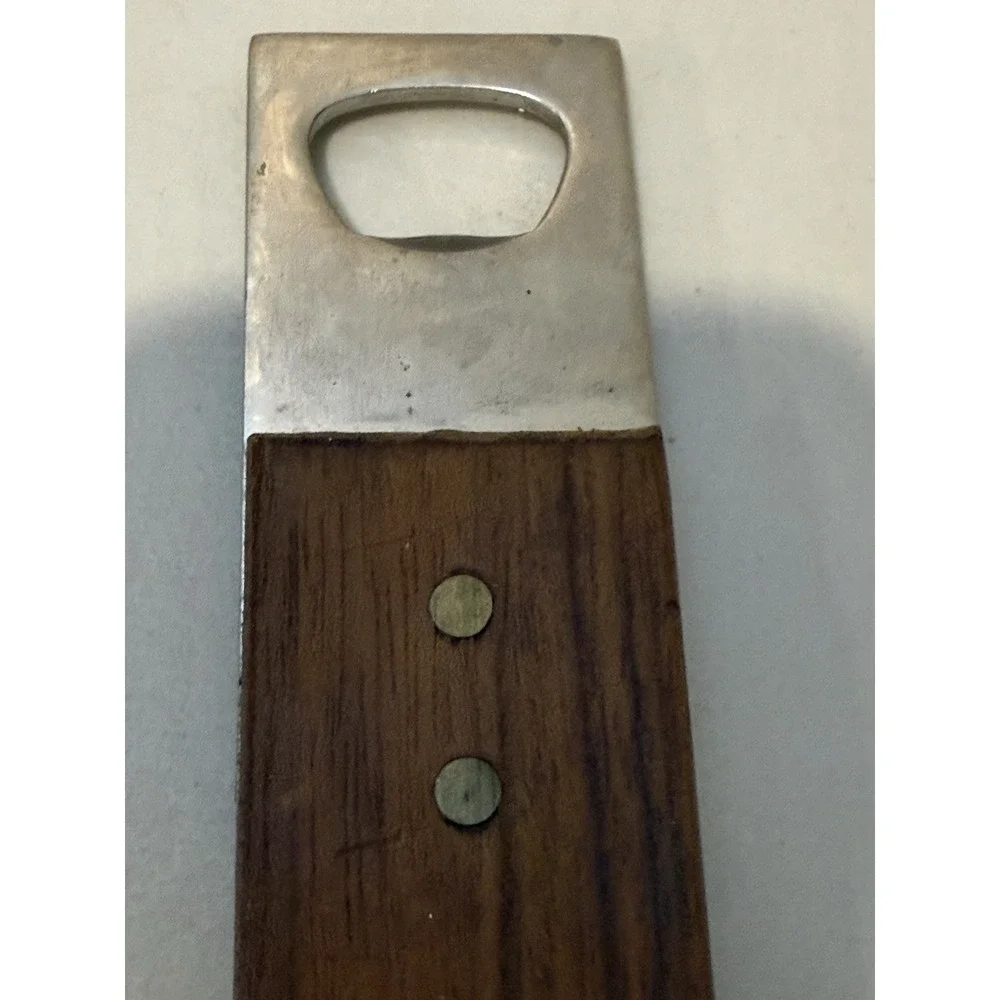 Vintage Denmark Teak‎ Wood Bottle Opener Mid Century Modern MCM Bar Tool Retro